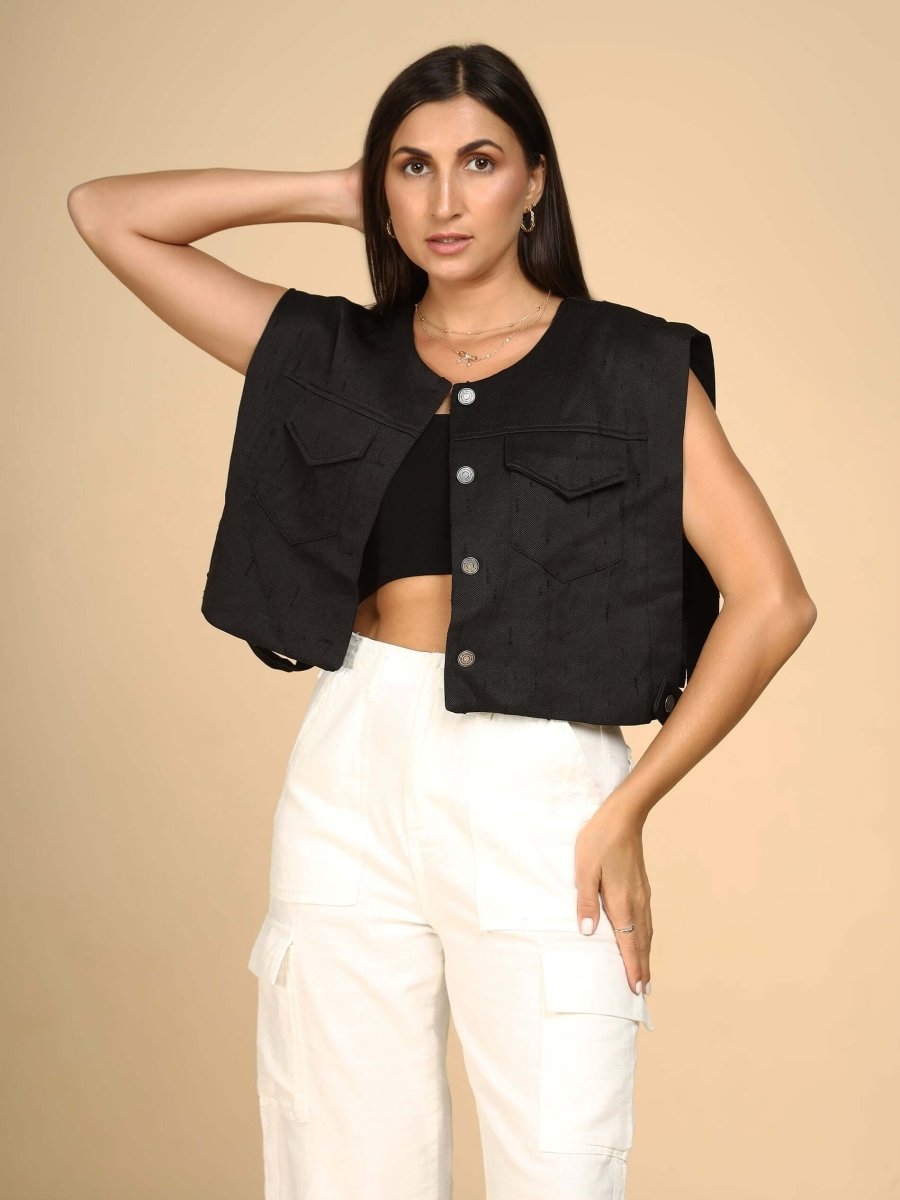 Midnight Edge Sleeveless Vest - LEYR