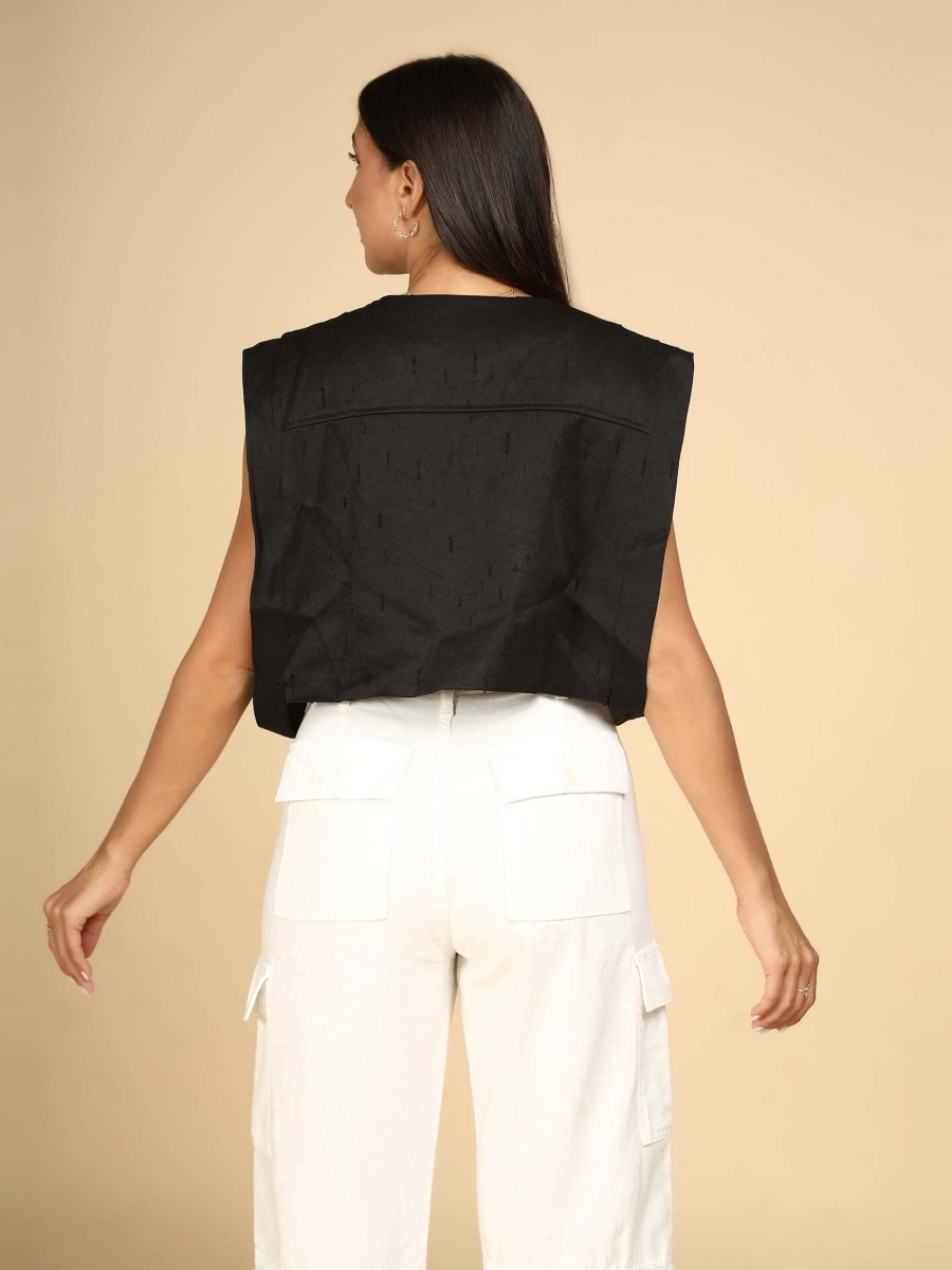 Midnight Edge Sleeveless Vest - LEYR