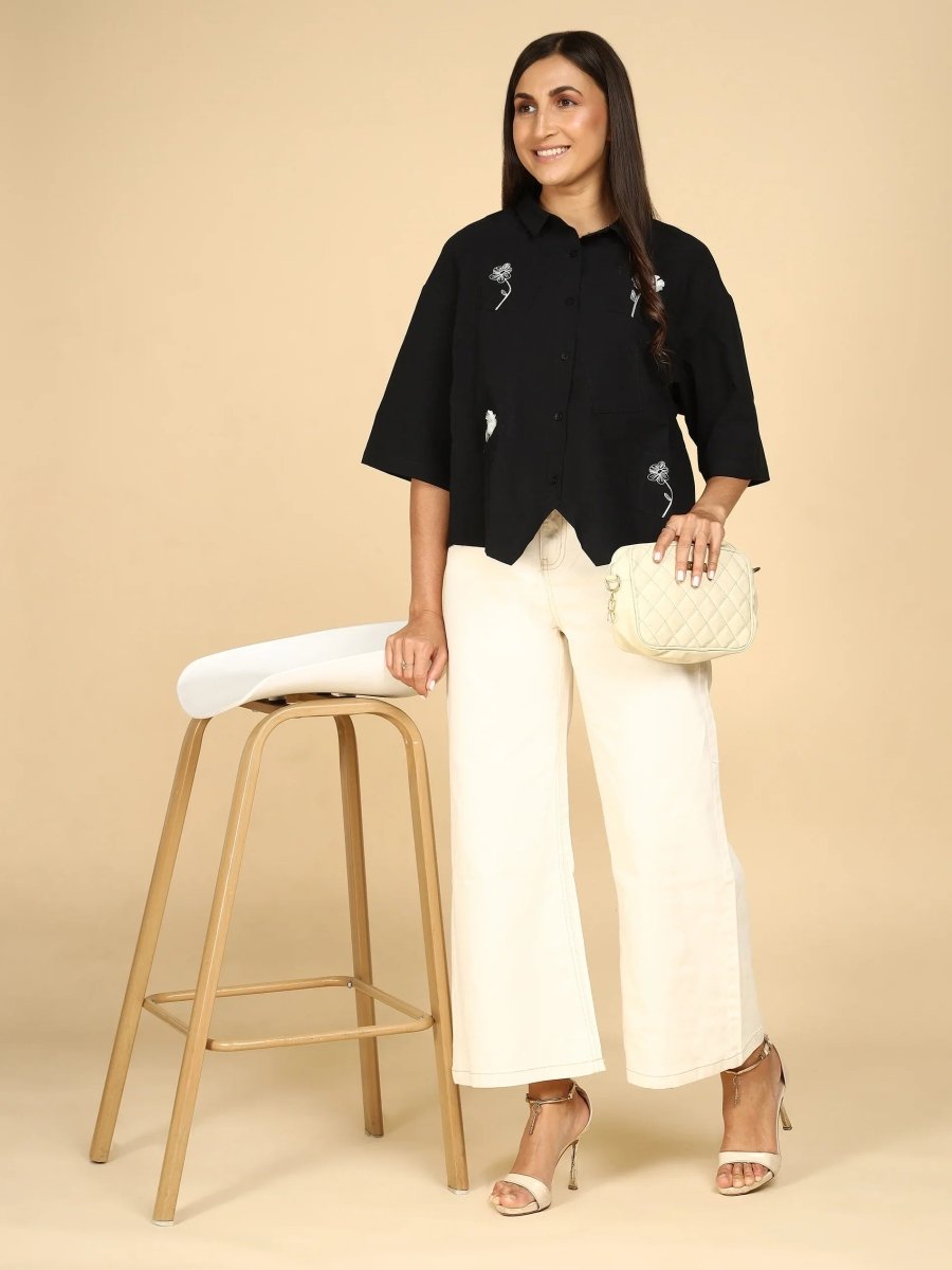 Embroidered Motifs Shirt - LEYR