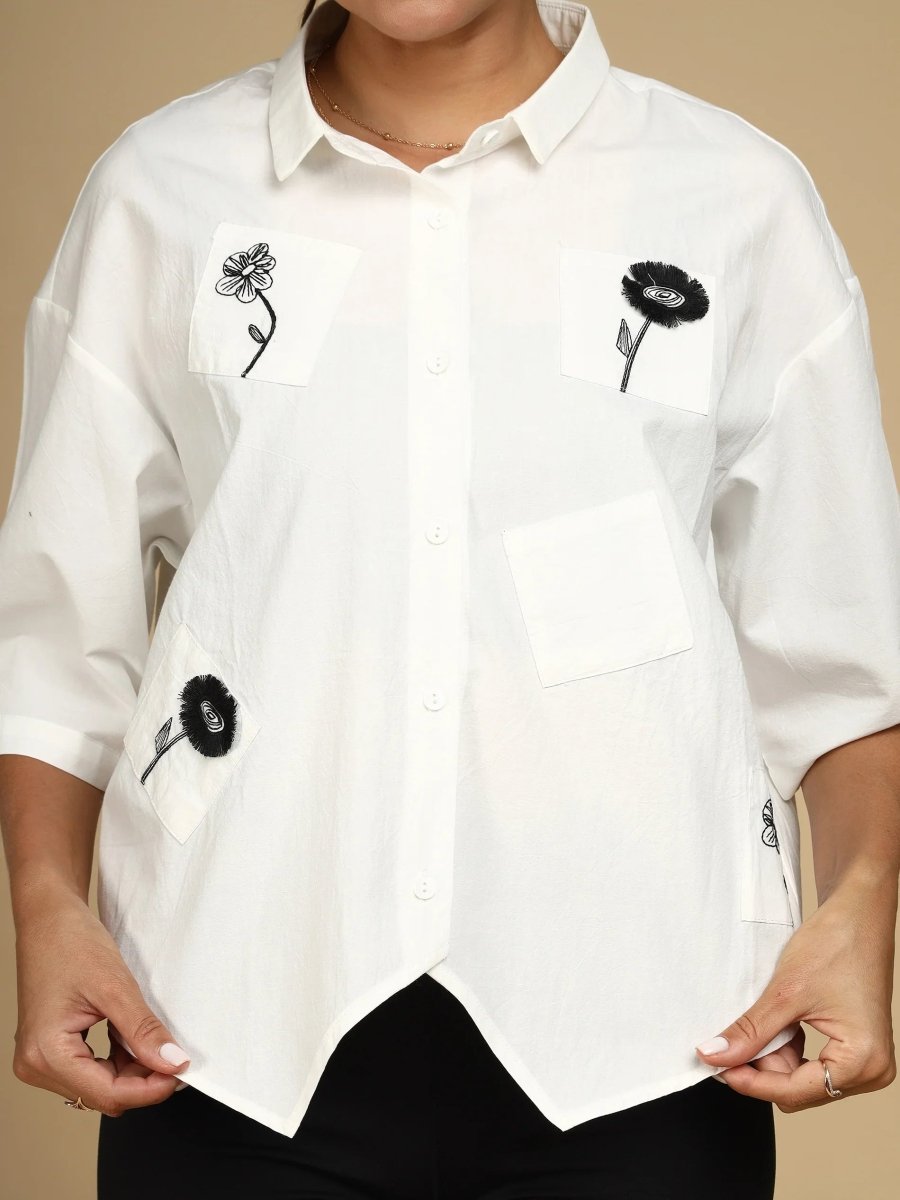 Embroidered Motifs Shirt - LEYR
