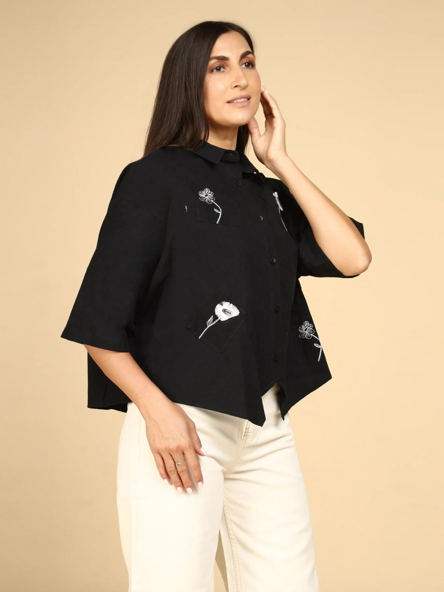 Embroidered Motifs Shirt - LEYR
