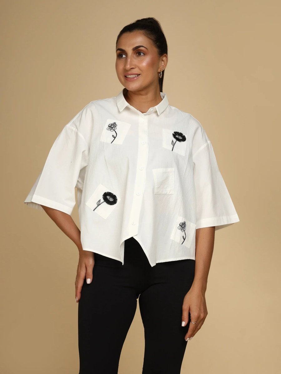 Embroidered Motifs Shirt - LEYR