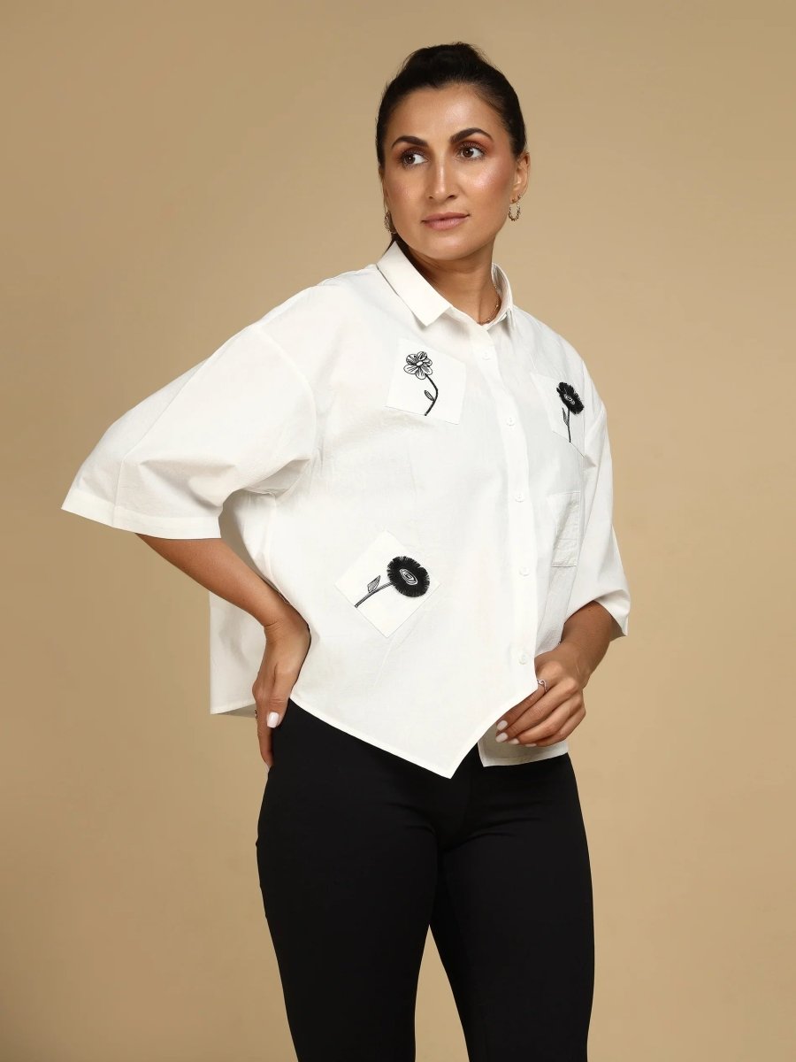 Embroidered Motifs Shirt - LEYR