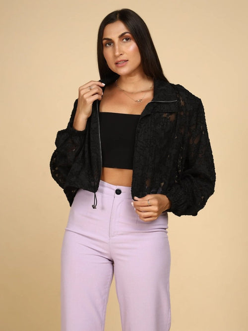 Bloom Sheer Overlay Jacket - LEYR