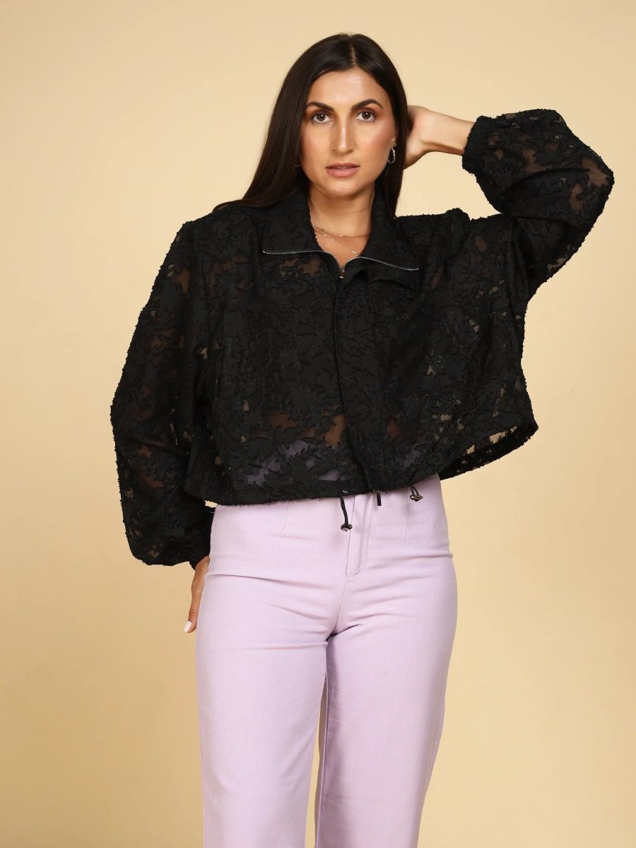 Bloom Sheer Overlay Jacket - LEYR