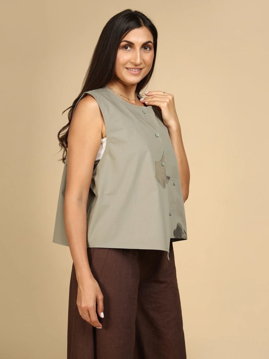 Ink Blot Asymmetric Vest - LEYR