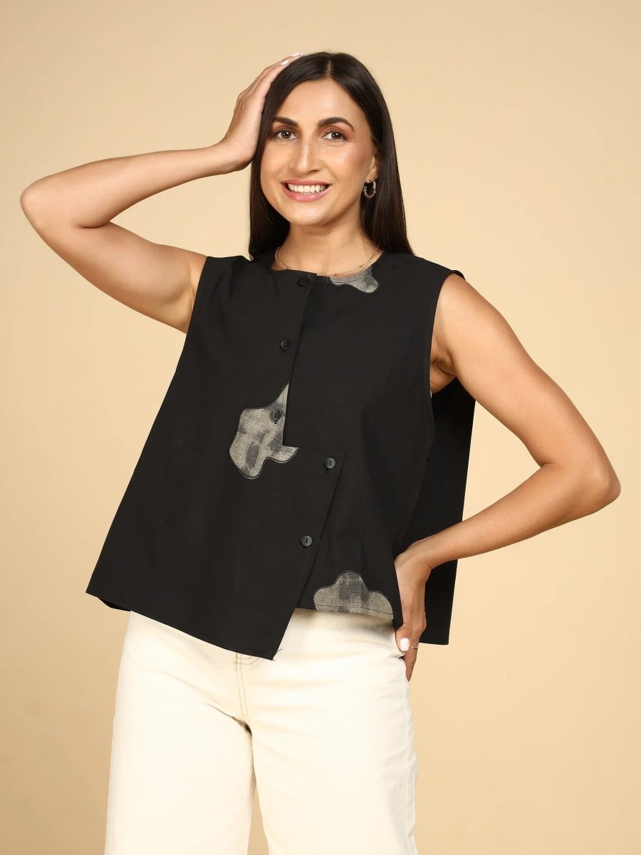 Ink Blot Asymmetric Vest - LEYR