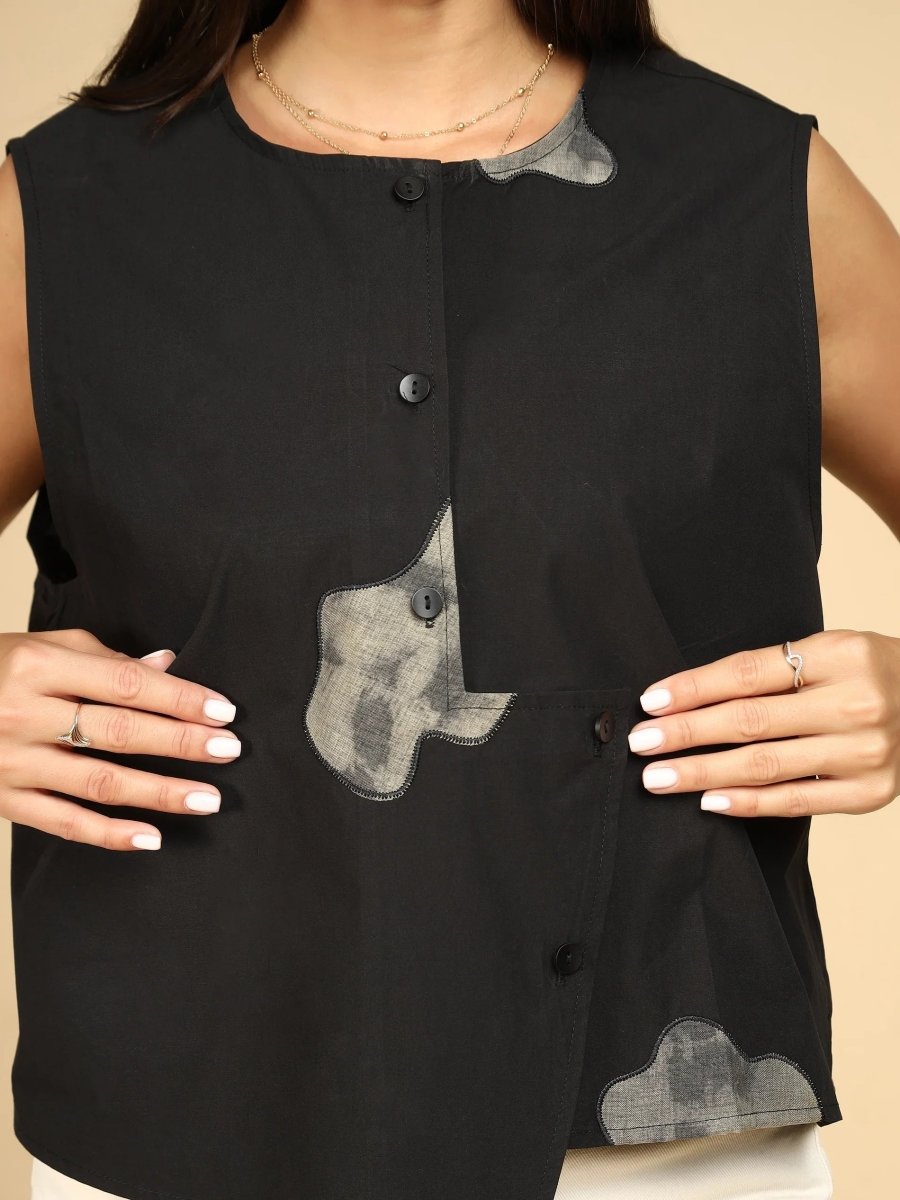Ink Blot Asymmetric Vest - LEYR
