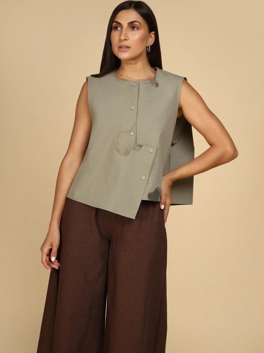 Ink Blot Asymmetric Vest - LEYR