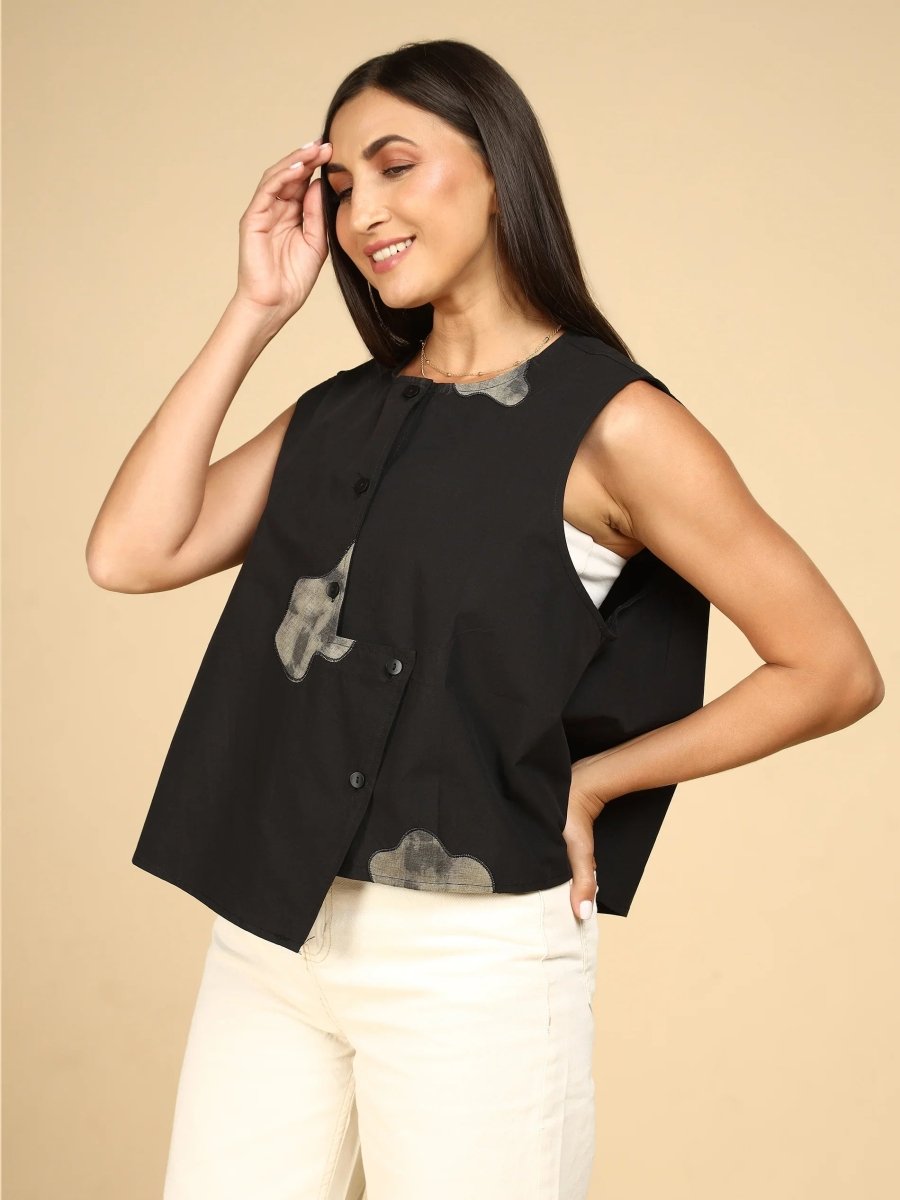 Ink Blot Asymmetric Vest - LEYR