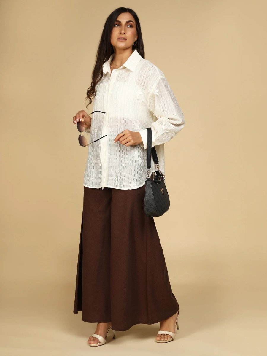 Ivory Whisper 3D Butterfly Shirt - LEYR