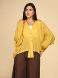 Breeze Flared Sleeve Shirt Shrug Cardigan - LEYR