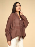 Breeze Flared Sleeve Shirt Shrug Cardigan - LEYR