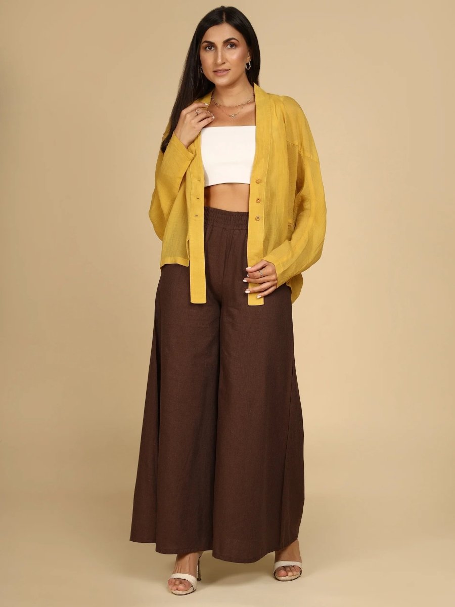 Breeze Flared Sleeve Shirt Shrug Cardigan - LEYR