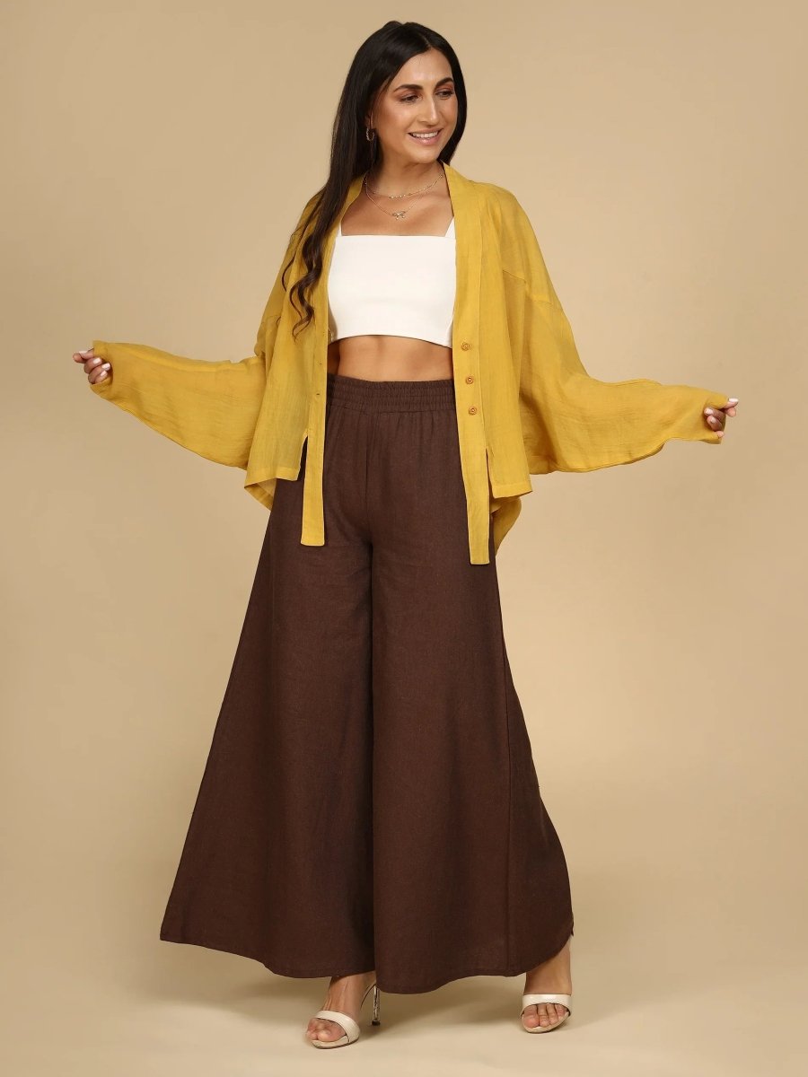 Breeze Flared Sleeve Shirt Shrug Cardigan - LEYR