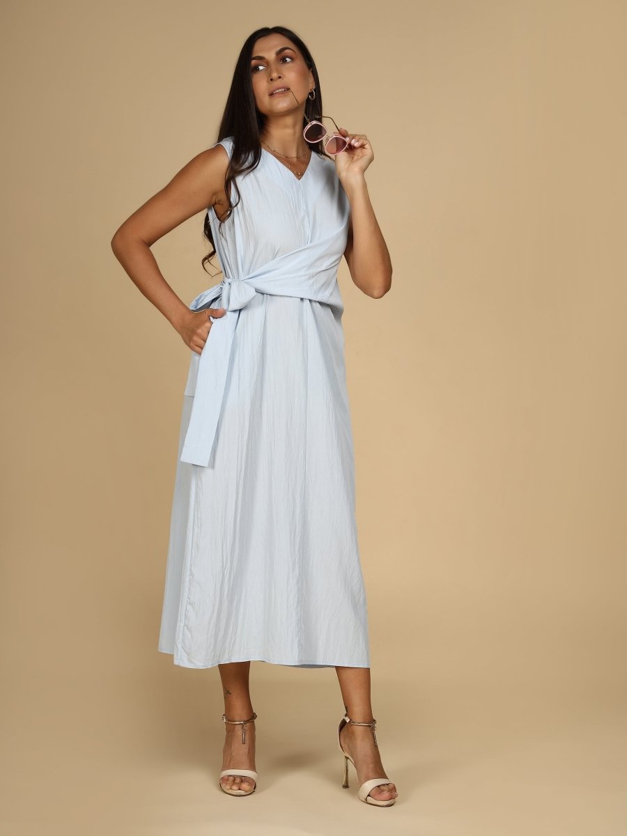Cinched Silhouette Midi Dress - LEYR