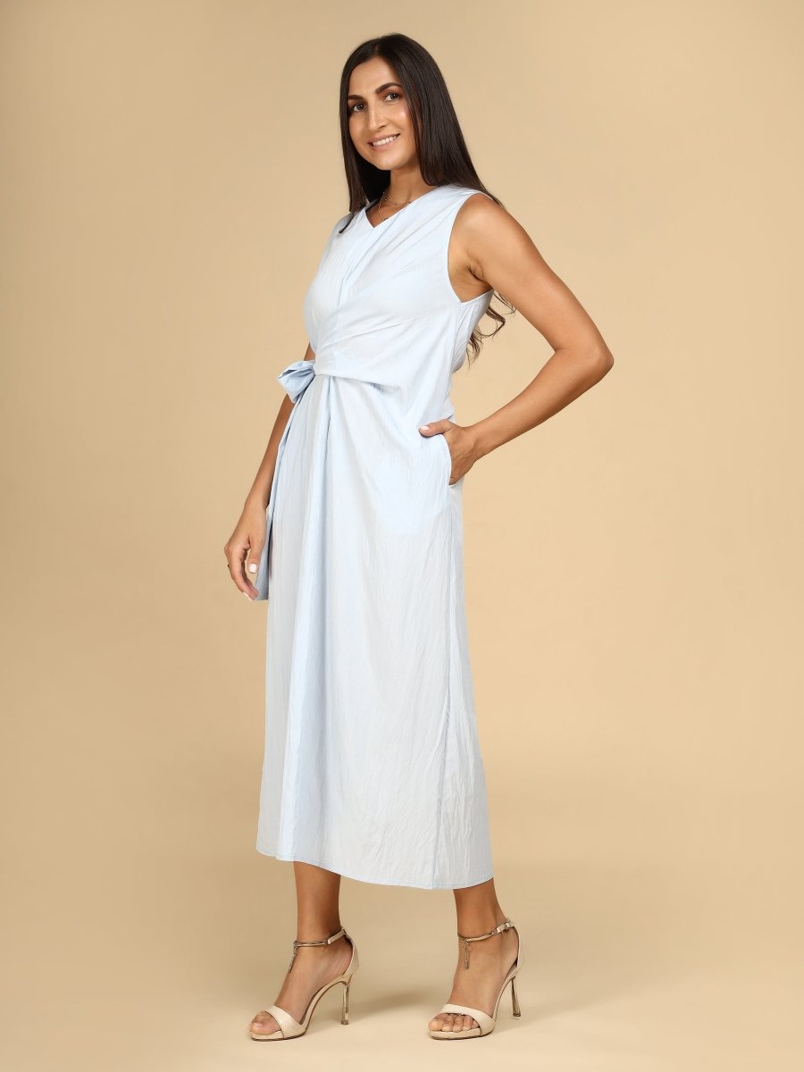 Cinched Silhouette Midi Dress - LEYR