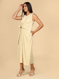 Cinched Silhouette Midi Dress - LEYR