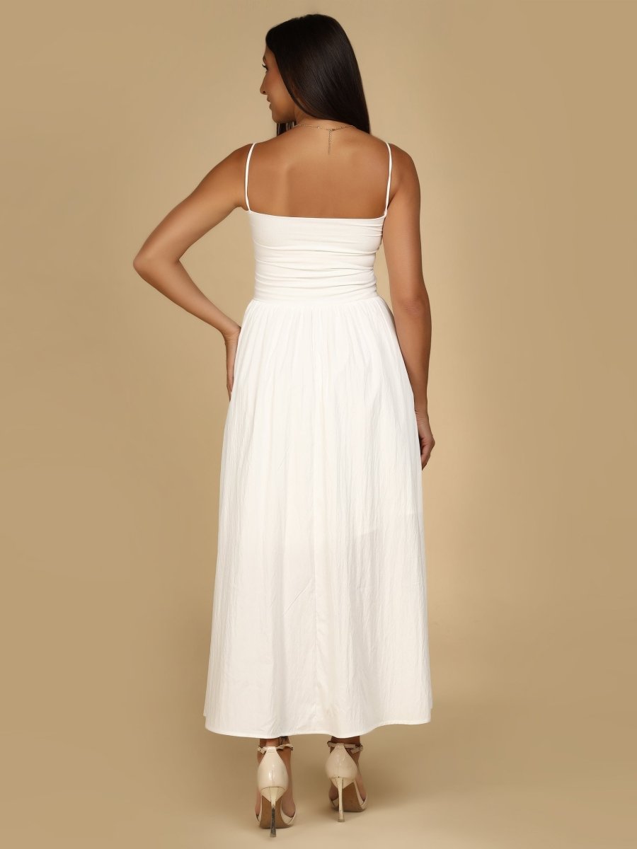 Ethereal Essentials Ruched Cami Dress – With Cups - LEYR