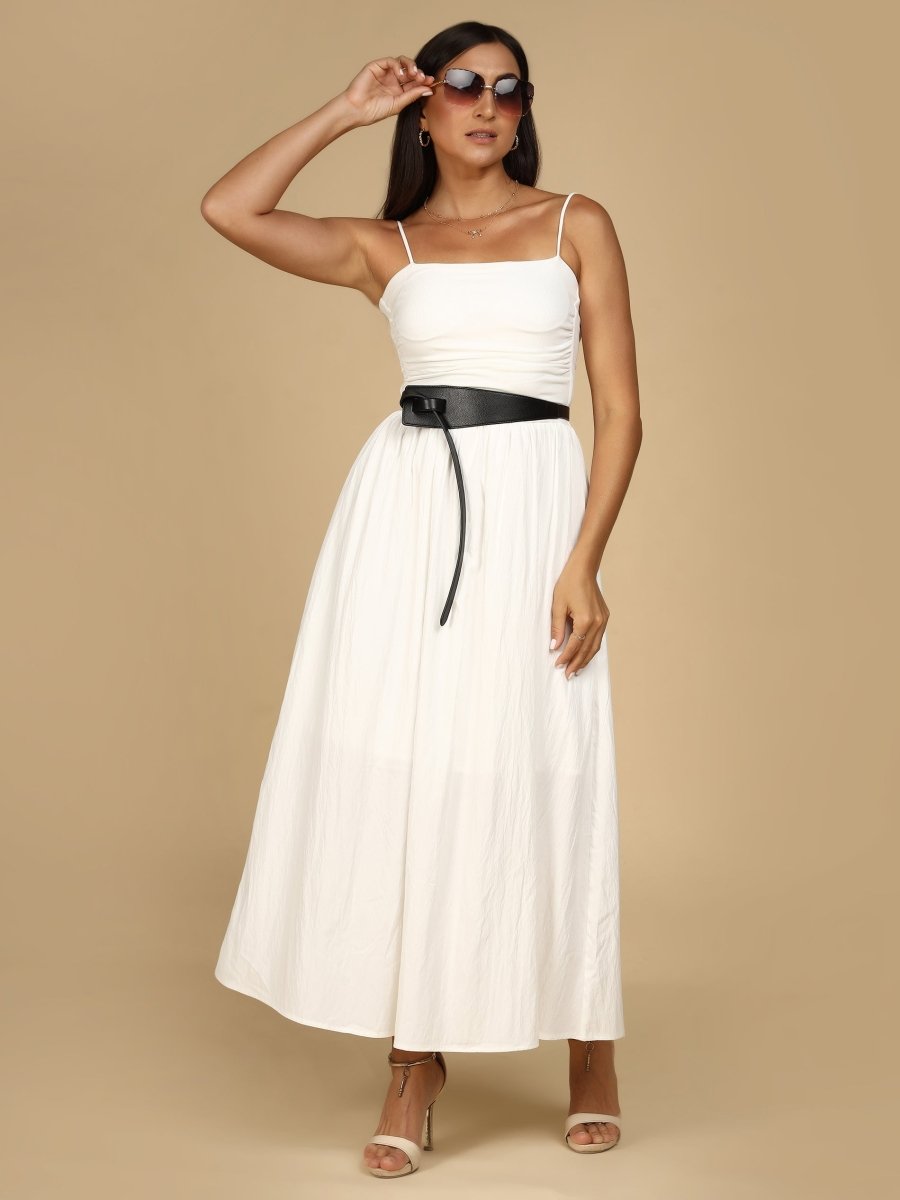 Ethereal Essentials Ruched Cami Dress – With Cups - LEYR