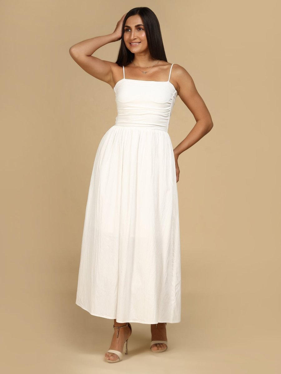 Ethereal Essentials Ruched Cami Dress – With Cups - LEYR