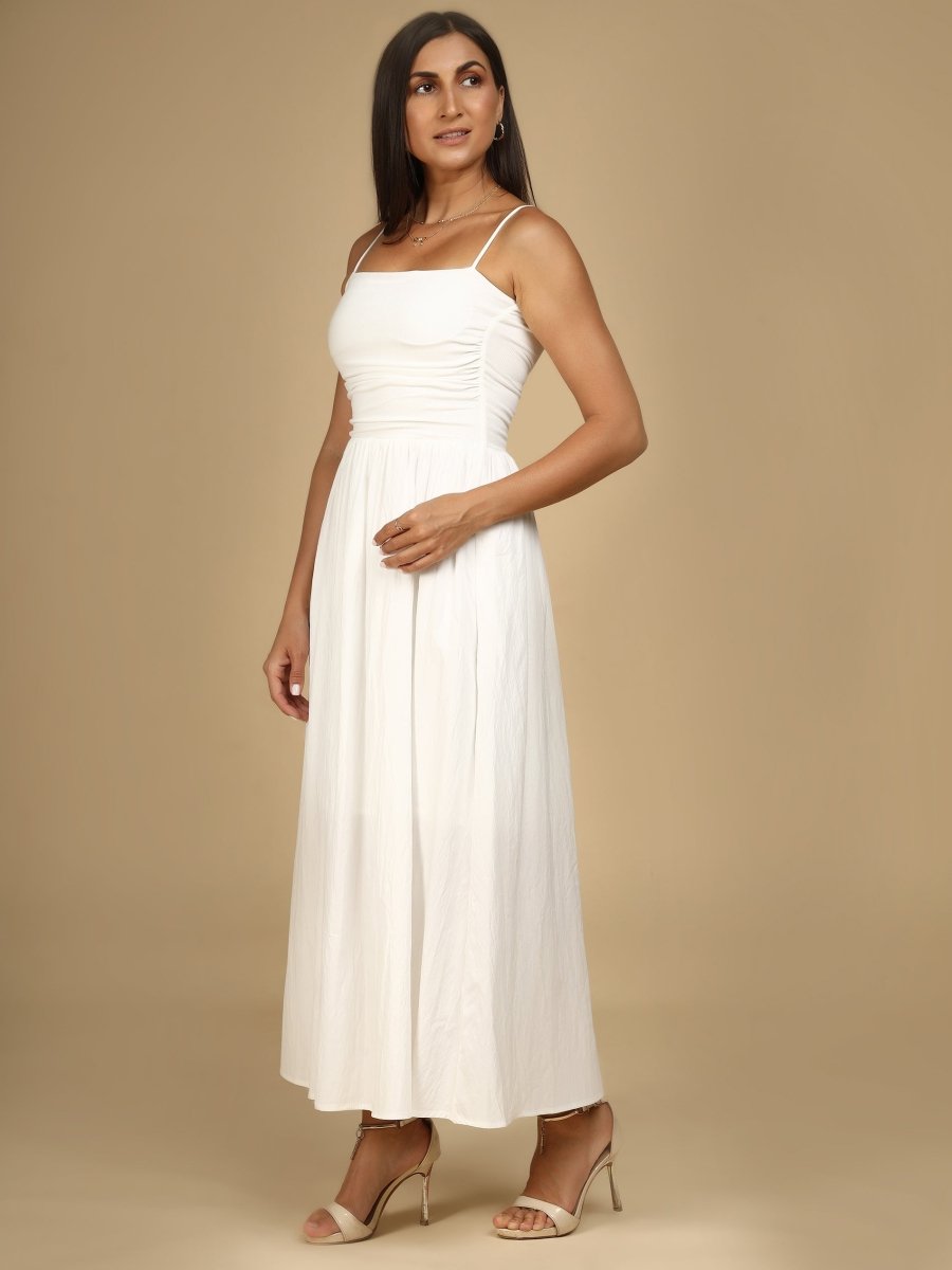 Ethereal Essentials Ruched Cami Dress – With Cups - LEYR