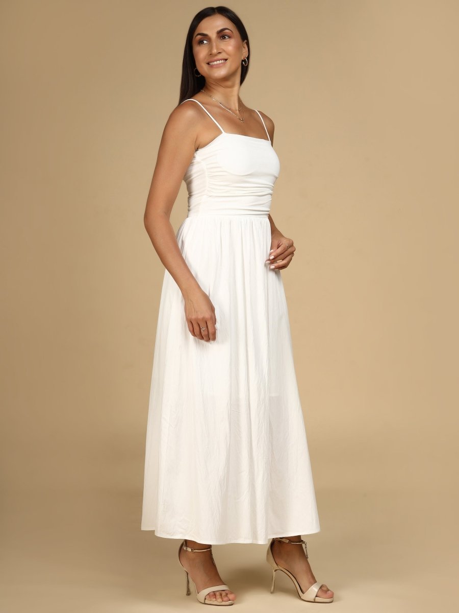 Ethereal Essentials Ruched Cami Dress – With Cups - LEYR