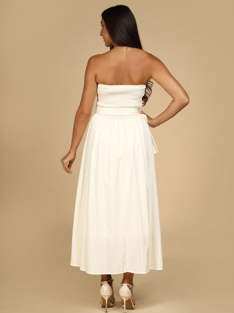 Muse Strapless Midi Dress - LEYR