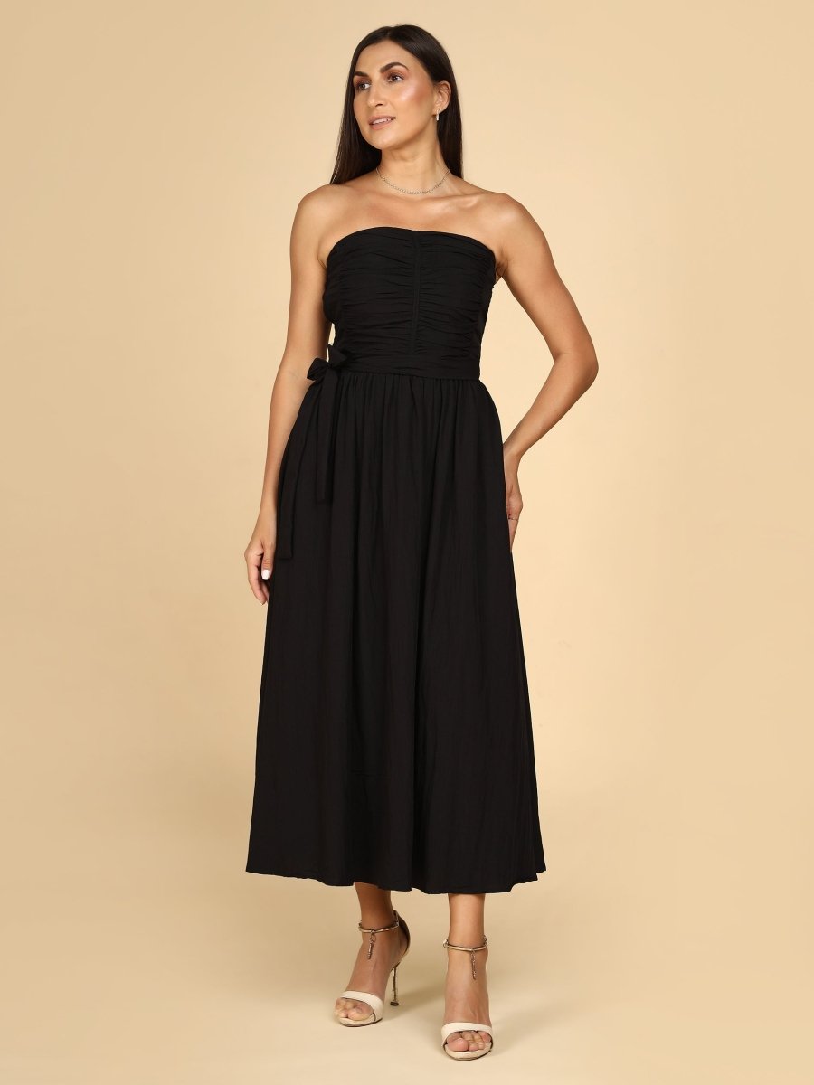 Muse Strapless Midi Dress - LEYR