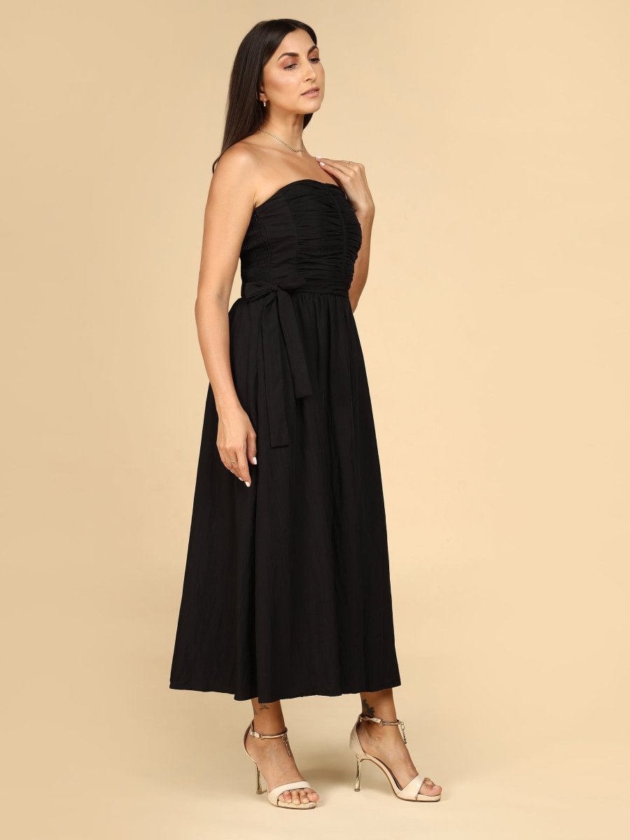 Muse Strapless Midi Dress - LEYR