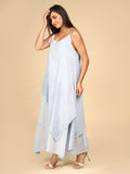 Layered Linen Asymmetry Dress - LEYR