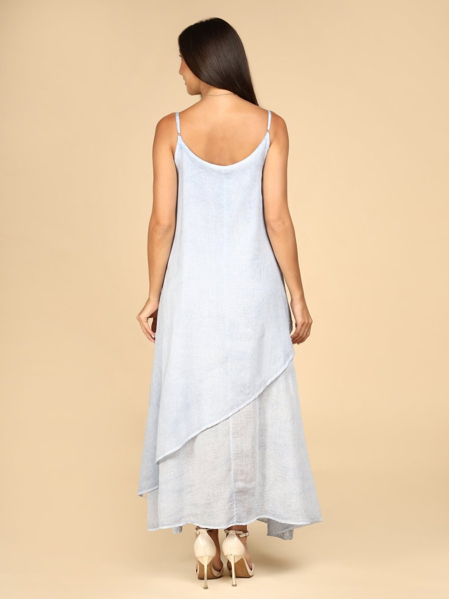 Layered Linen Asymmetry Dress - LEYR