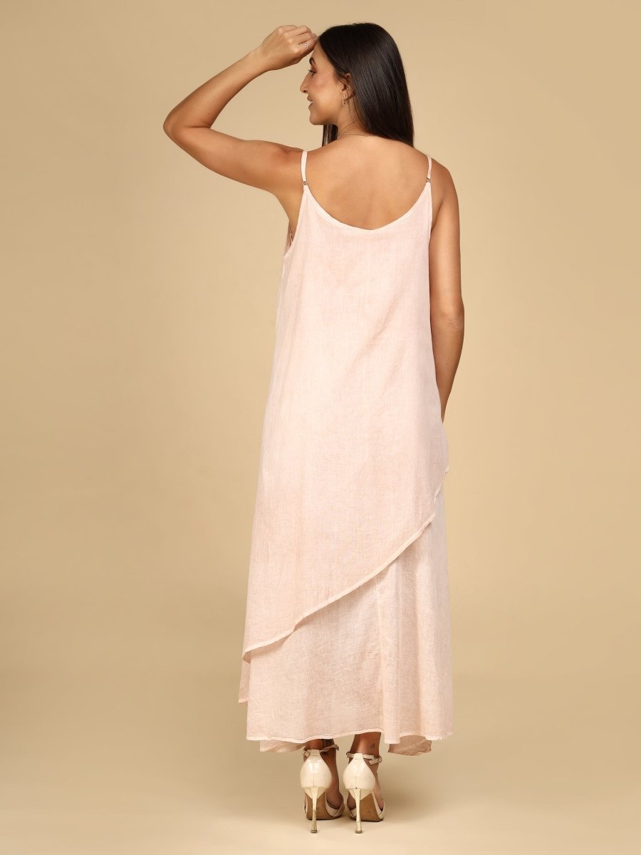 Layered Linen Asymmetry Dress - LEYR