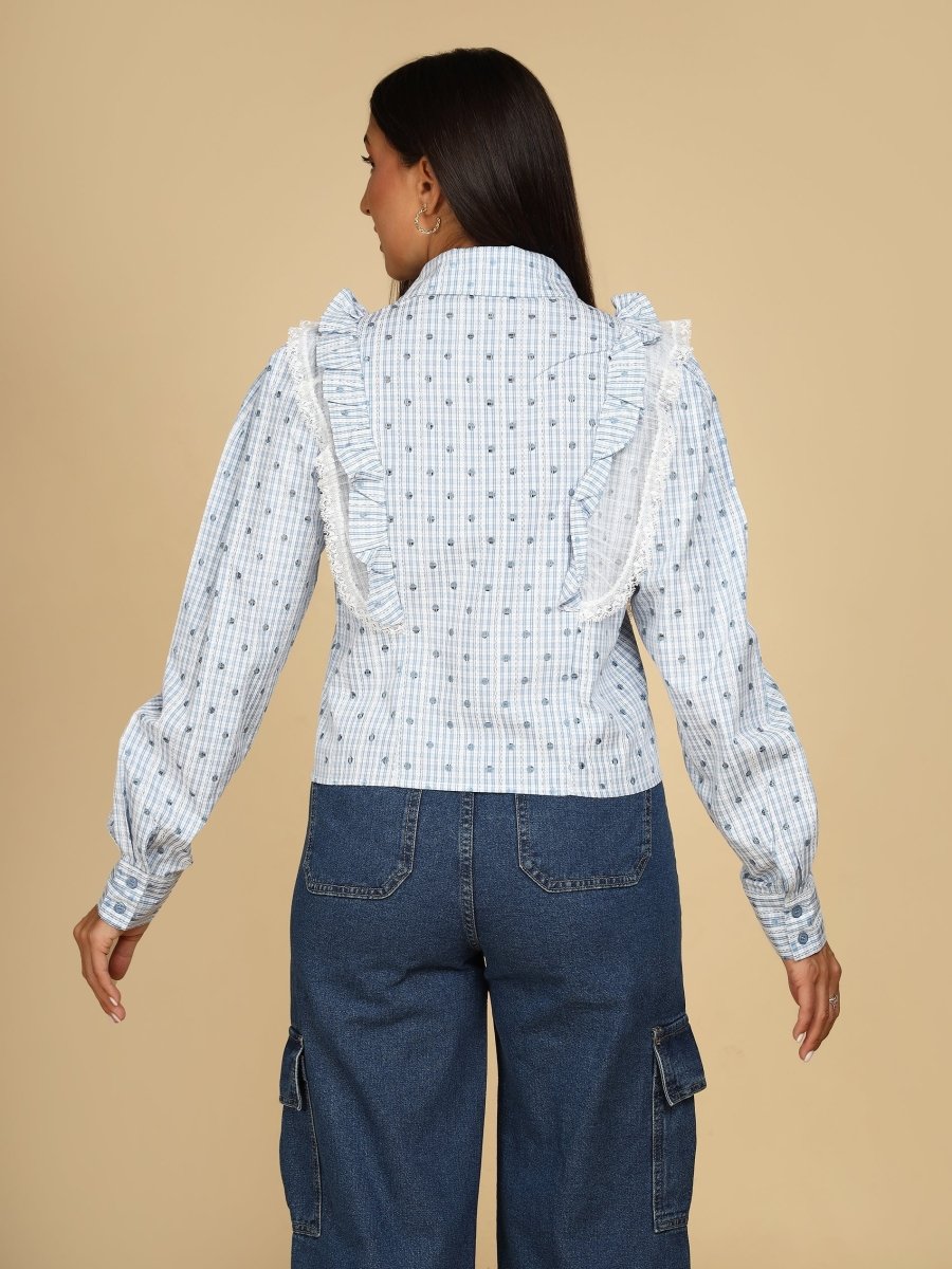 Ruffled Checkered Shirt - LEYR