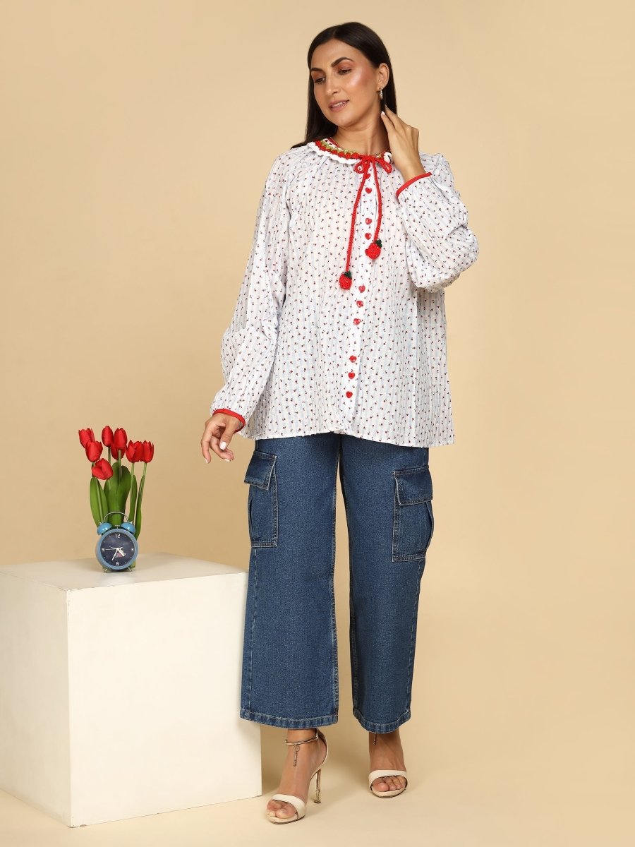 Berry Crochet Shirt - LEYR