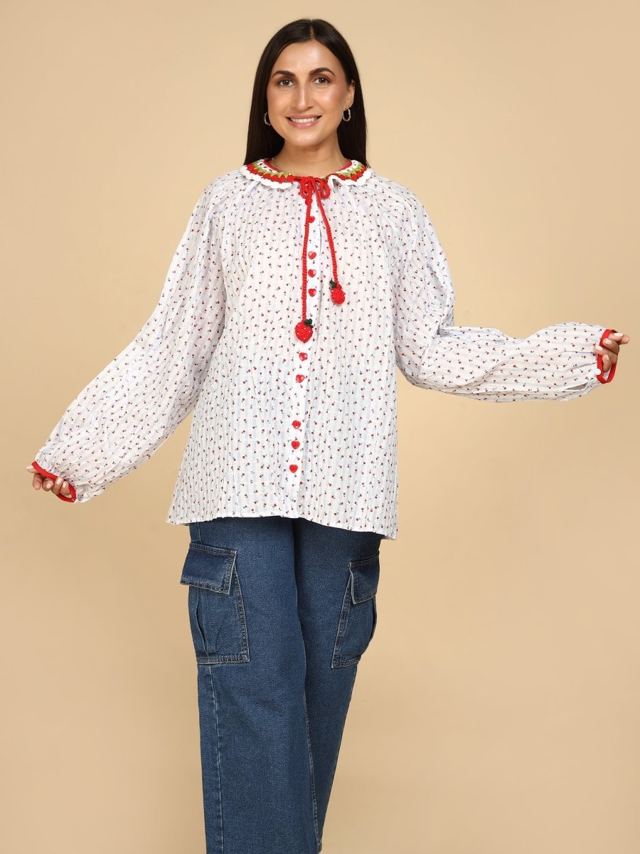 Berry Crochet Shirt - LEYR