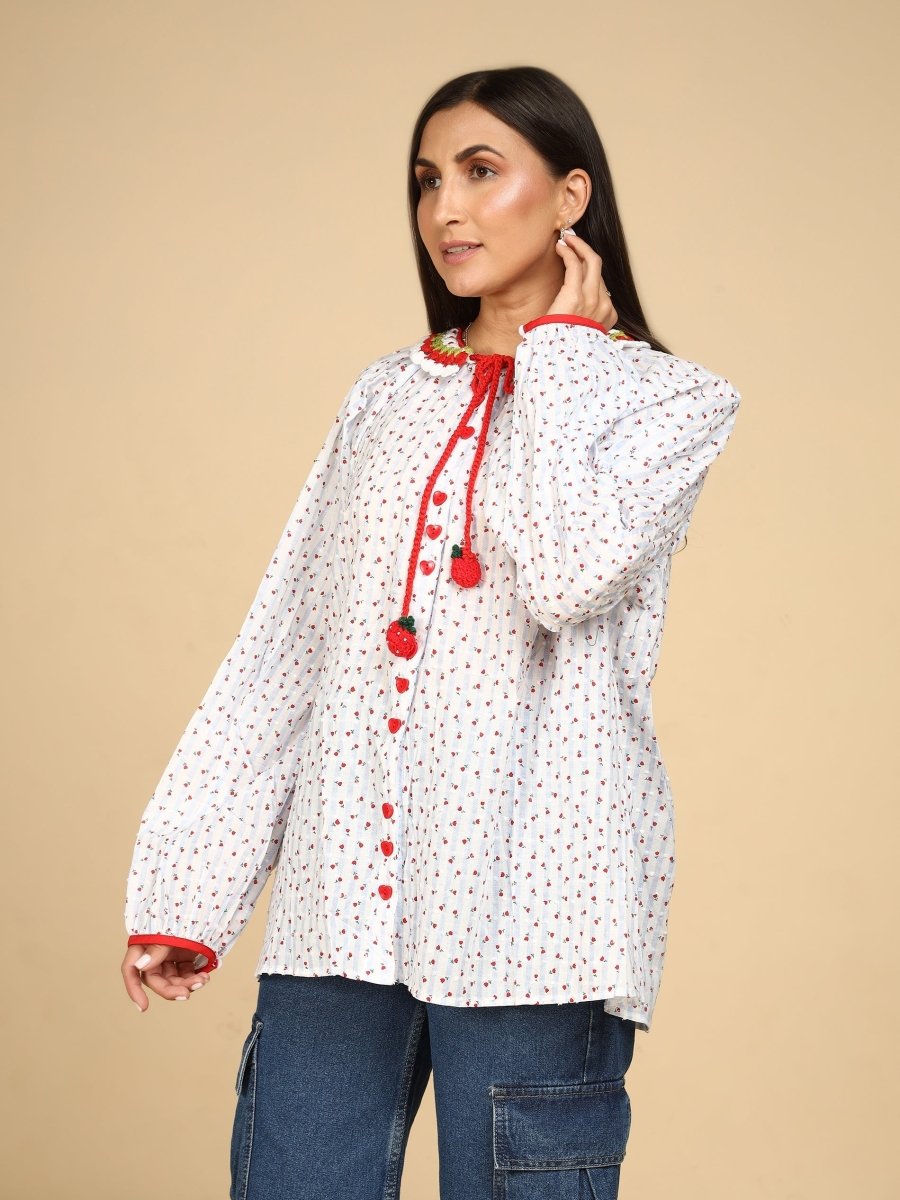 Berry Crochet Shirt - LEYR