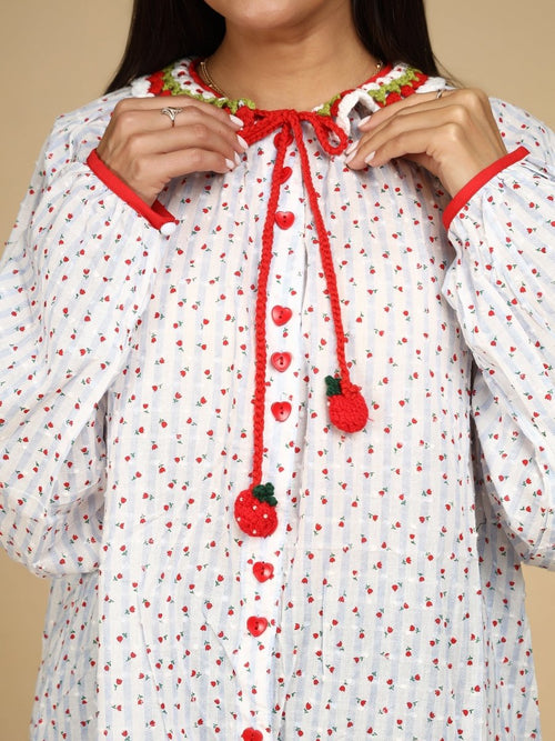 Berry Crochet Shirt - LEYR