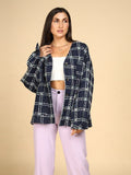 Midnight Grid Textured Jacket - LEYR