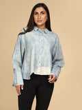 Frosted Blue Layered Shirt - LEYR