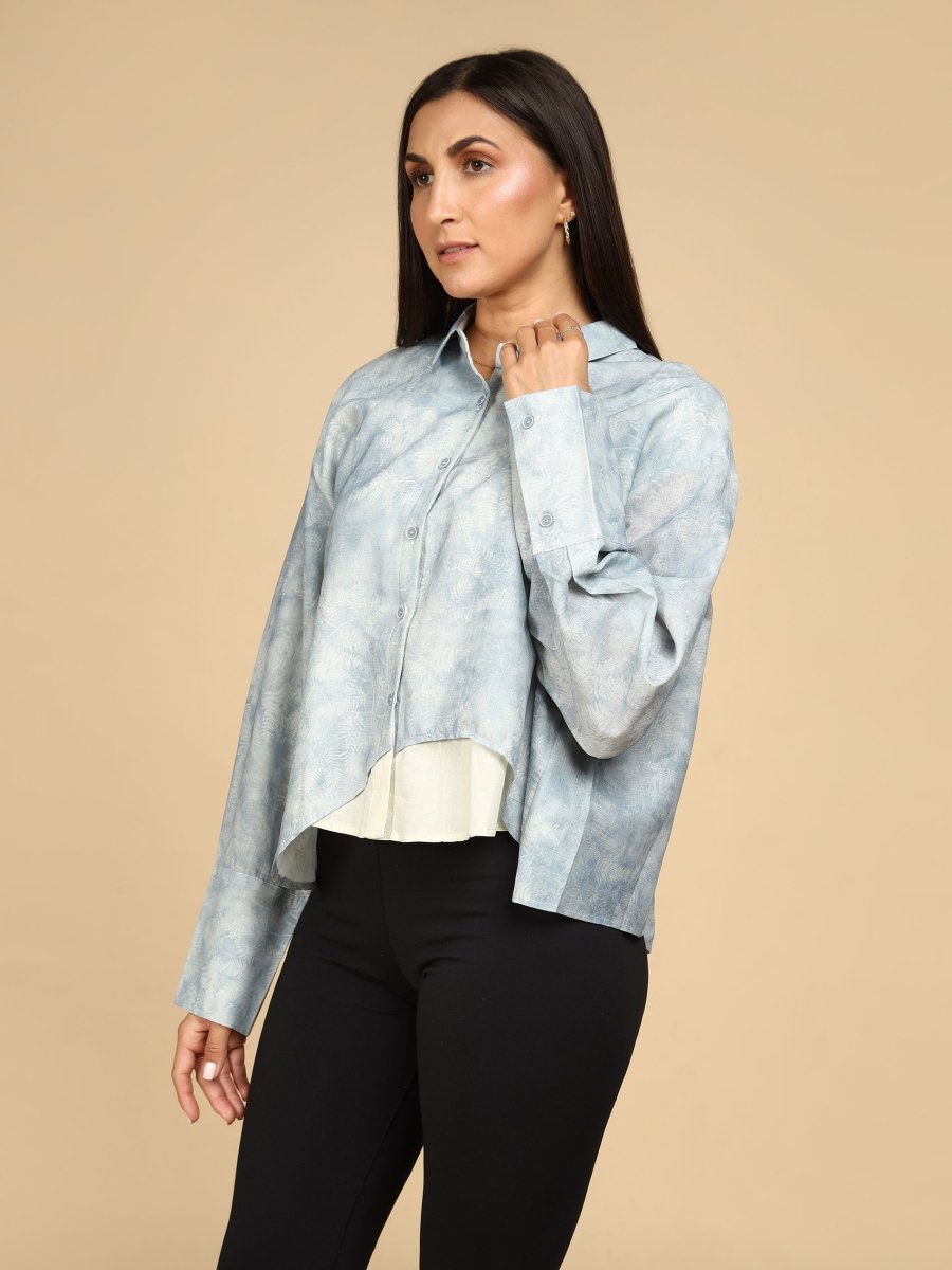 Frosted Blue Layered Shirt - LEYR