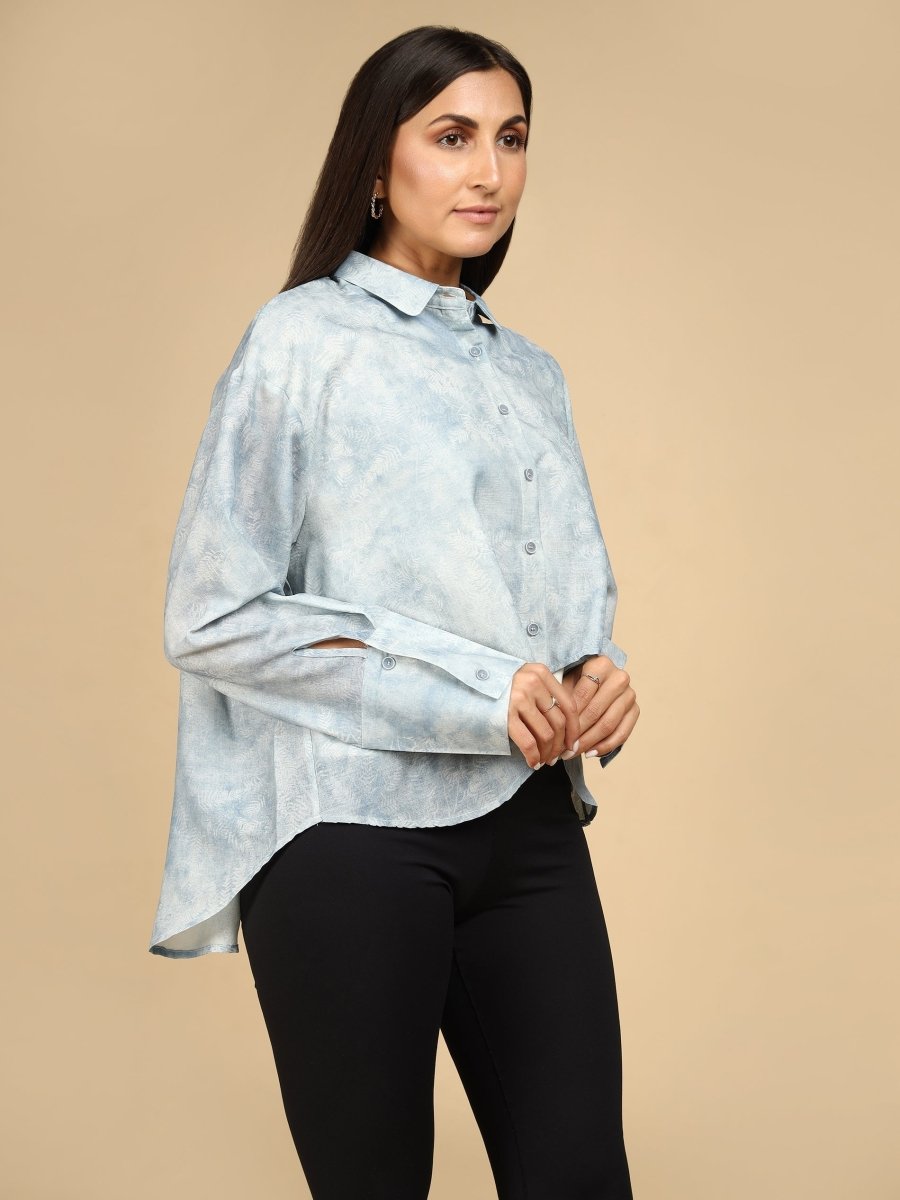 Frosted Blue Layered Shirt - LEYR
