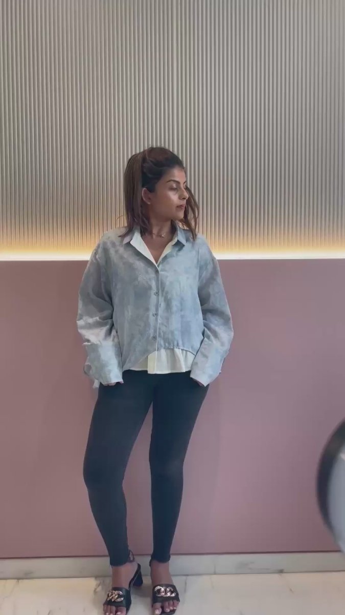 Frosted Blue Layered Shirt - LEYR