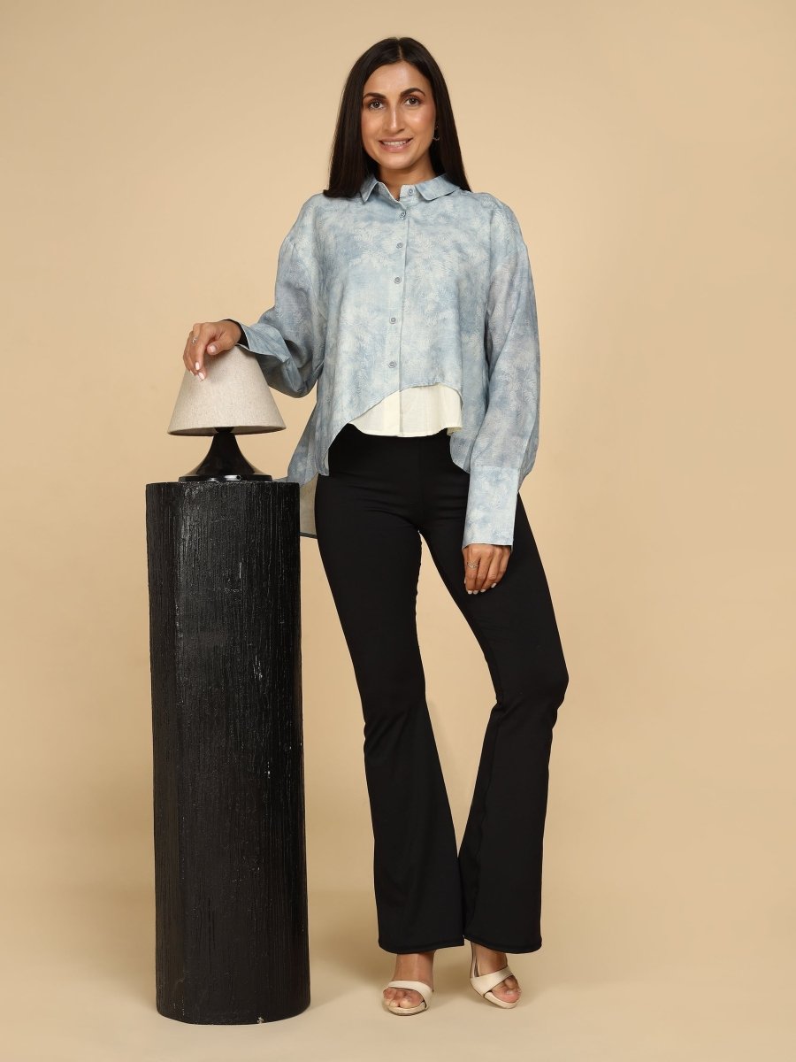 Frosted Blue Layered Shirt - LEYR