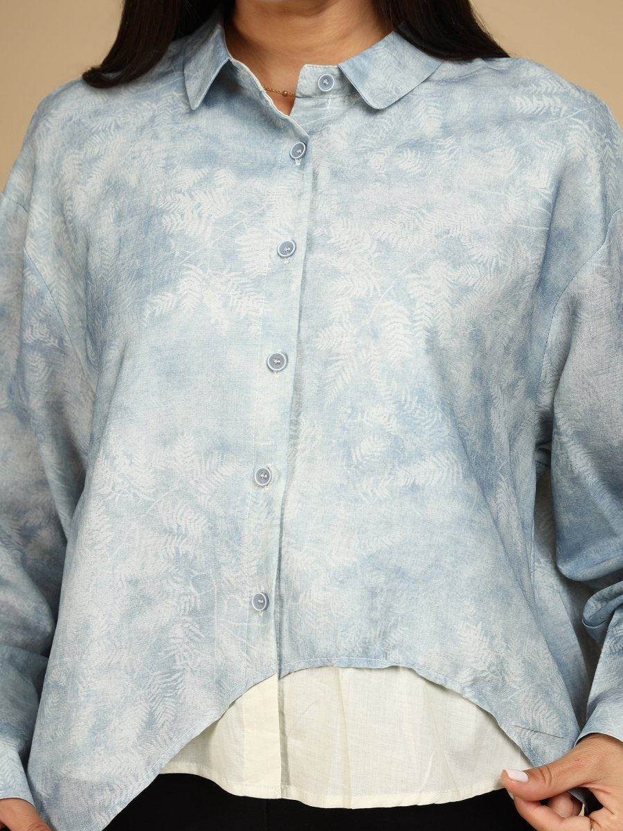 Frosted Blue Layered Shirt - LEYR