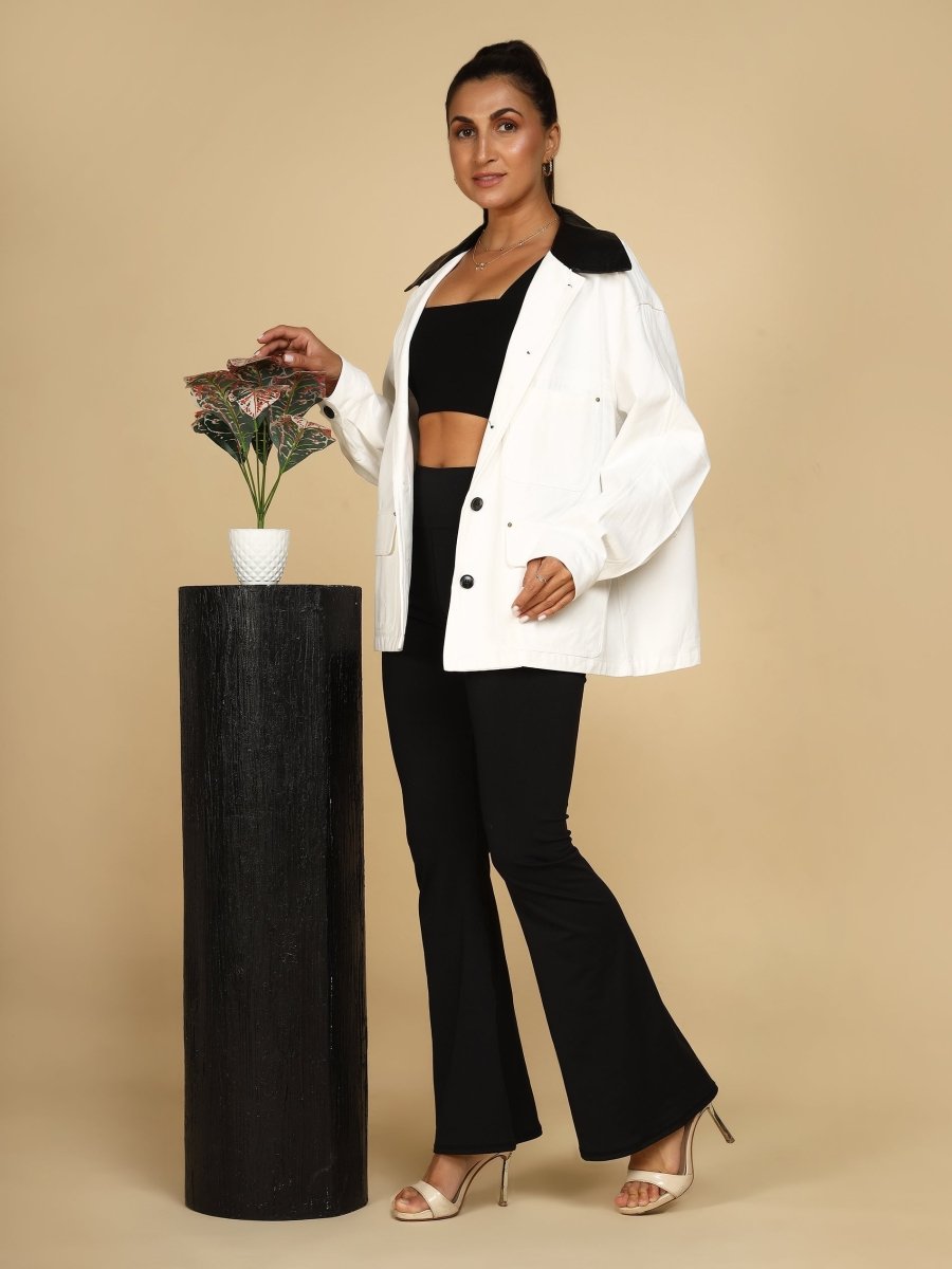 Contrast Collar Utility Jacket - LEYR