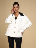Contrast Collar Utility Jacket - LEYR
