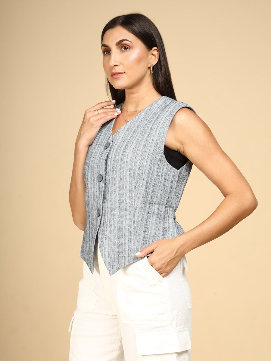 Pinstripe Power Vest - LEYR