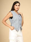 Pinstripe Power Vest - LEYR