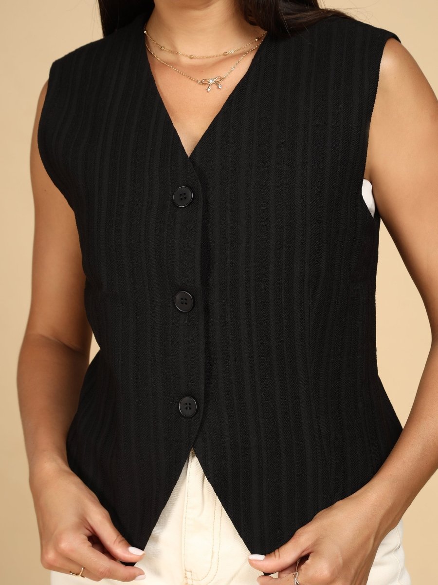 Pinstripe Power Vest - LEYR